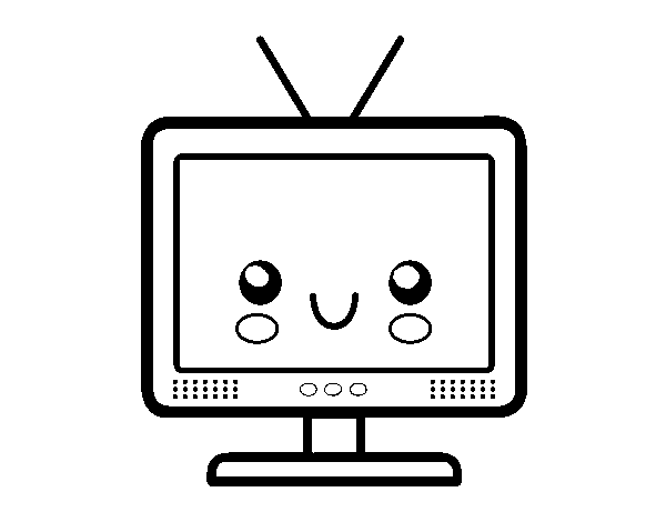 Desenho de Televisão com antena para Colorir