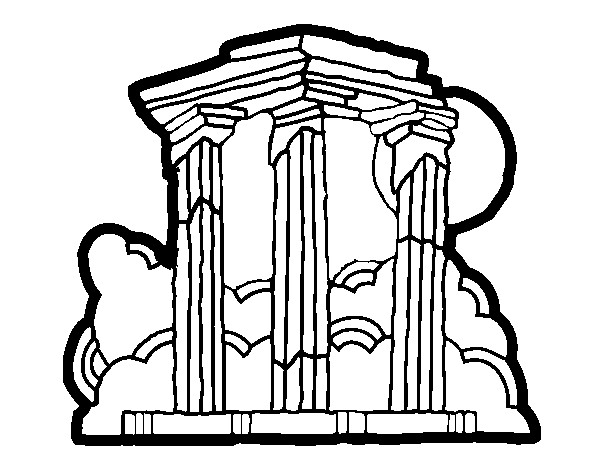 Desenho de Templo de Zeus Olímpico para Colorir