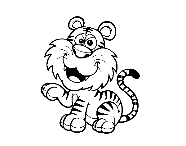 Desenho de Tigre-de-bengala para Colorir