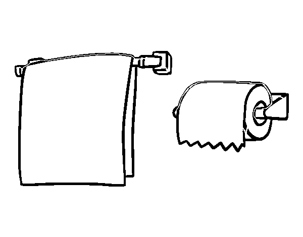 Desenho de Toalha e papel higiênico para Colorir