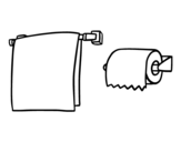 Desenho de Toalha e papel higiênico para colorear
