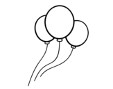 Desenho de Três balões para colorear