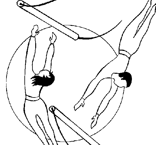 Desenho de Trapezistas a saltar para Colorir