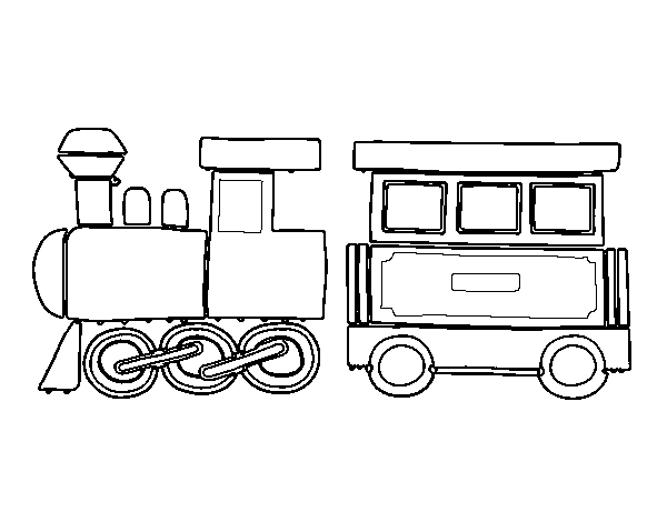 Desenho de Trem alegre para Colorir