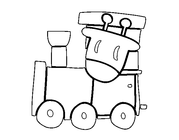 Desenho de Trem com girafa para Colorir