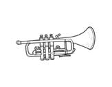 Desenho de Trompete baixa para colorear