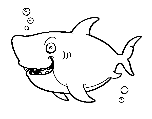 Desenho para colorir isolado de tubarão-baleia para crianças