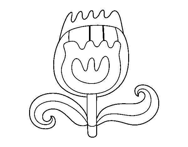 Desenho de Túlipa duplo para Colorir