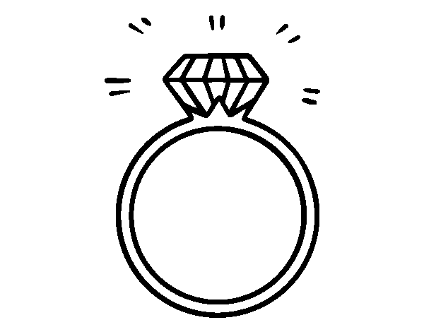 Desenho de Um anel de noivado para Colorir
