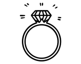 Desenho de Um anel de noivado para colorear