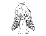 Desenho de Um anjo a orar para colorear
