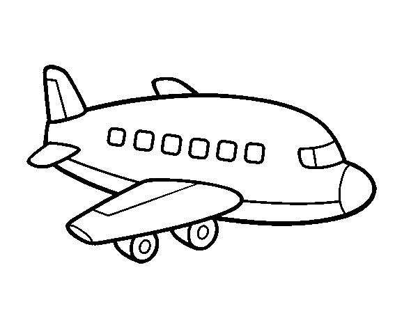 Desenho de Um avião de passageiros para Colorir