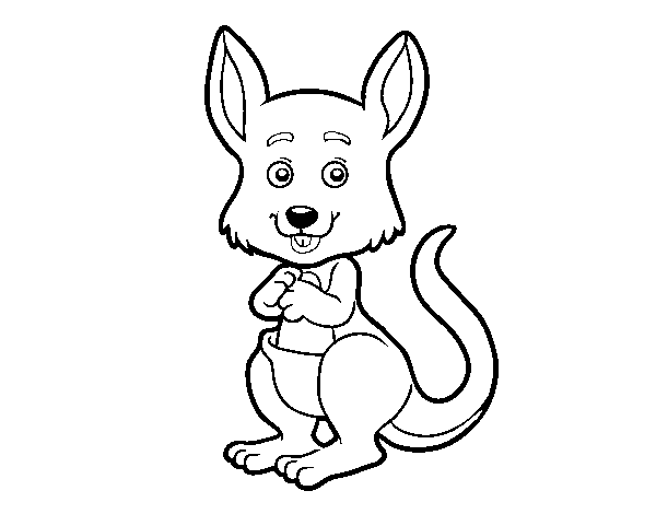 Desenho de Um canguro para Colorir