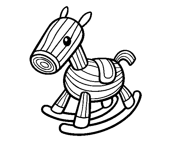Desenho de Um cavalo de madeira para Colorir