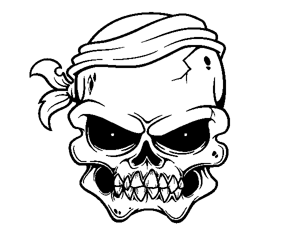 Desenho de Um crânio pirata para Colorir