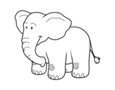 Desenho de Um elefante Africano para colorear