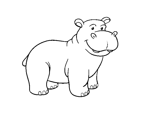 Desenho de Um hipopótamo Africano para Colorir