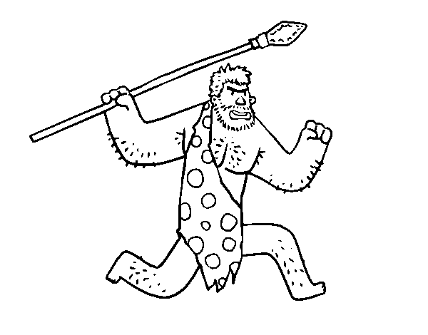 Desenho de Um homem das cavernas para Colorir