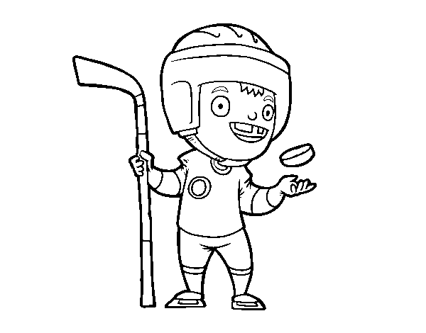 Desenho de Um jogador de hoquei no gelo para Colorir