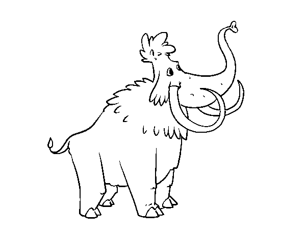 Desenho de Um Mamute para Colorir