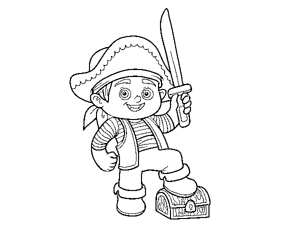 Desenho de Um menino do pirata para Colorir