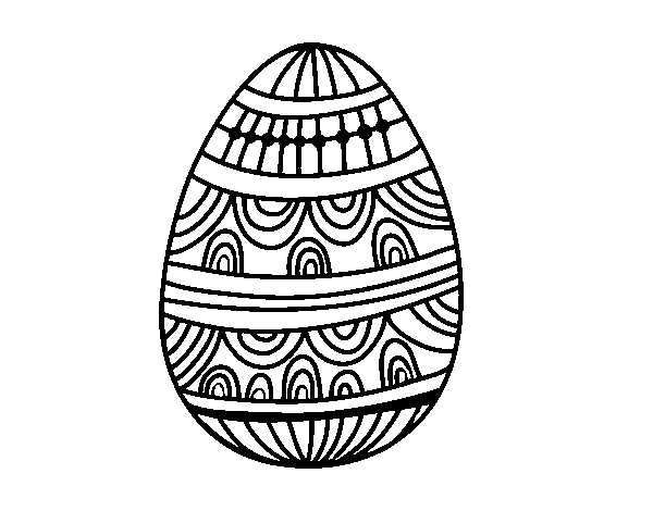 Desenho de Um ovo da páscoa decorado para Colorir