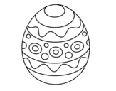 Desenho de Um ovo de páscoa estampado para colorear