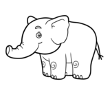 Desenho de Um pequeno elefante para colorear