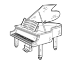 Desenho de Um piano de cauda aberto para colorear