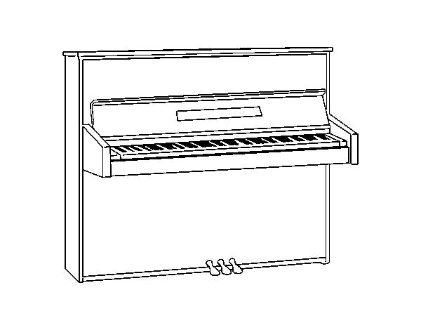 Desenho de Um piano vertical para Colorir