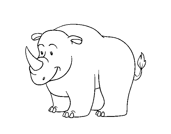 Desenho de Um rinoceronte para Colorir