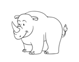 Desenho de Um rinoceronte para colorear