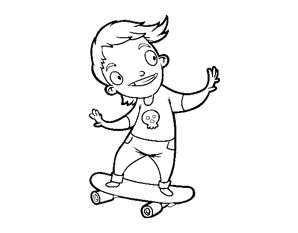 Desenho de Um skater para Colorir