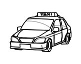 Desenho de Um táxi para colorear
