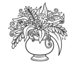 Desenho de Um vaso com flores para colorear