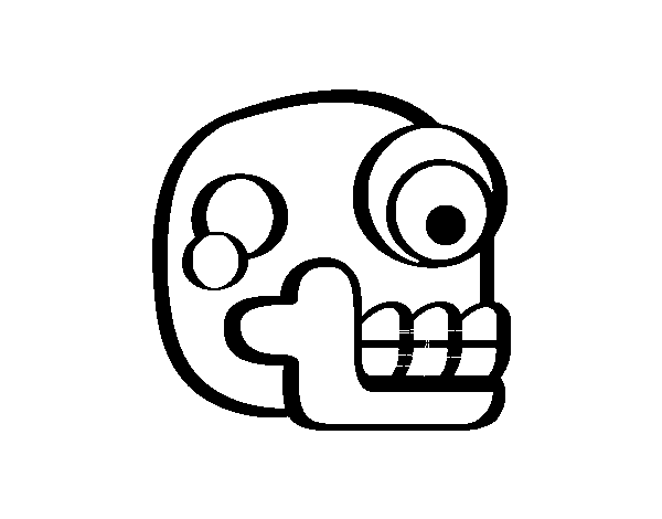 Desenho de Uma caveira asteca para Colorir