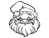 Desenho de Uma face de Papai Noel para colorear
