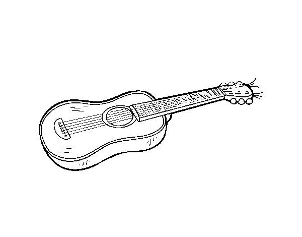 Desenho de Uma guitarra acústica para Colorir
