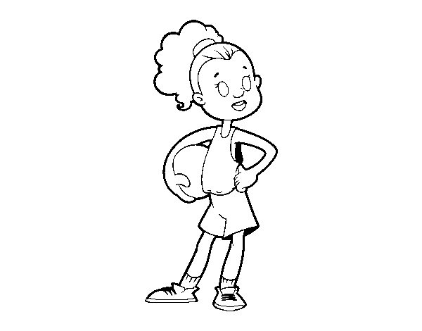 Desenho de Uma jogadora de basquete para Colorir