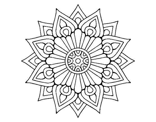 Desenho de Uma mandala de flash floral para Colorir