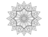 Desenho de Uma mandala de flash floral para colorear