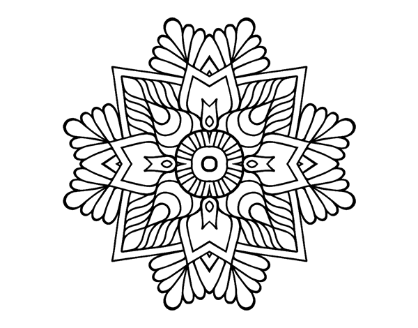 Desenho de Mandala mosaico modernista para colorir , imprimir o baixar. Pinta  on-line com um jogo de colorir desenhos de…