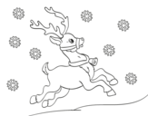 Desenho de Uma rena do Natal para colorear