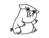 Desenho de Un porco para colorear