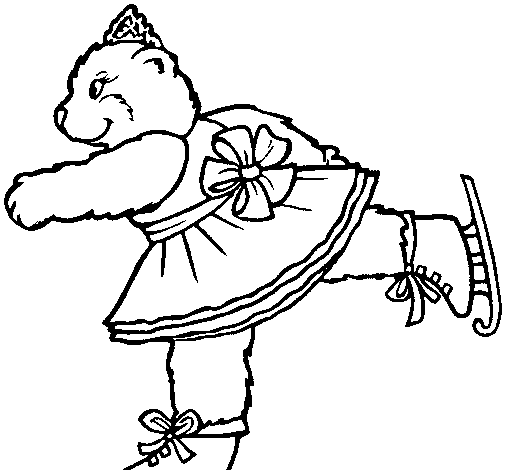 Desenho de Ursa a patinar para Colorir