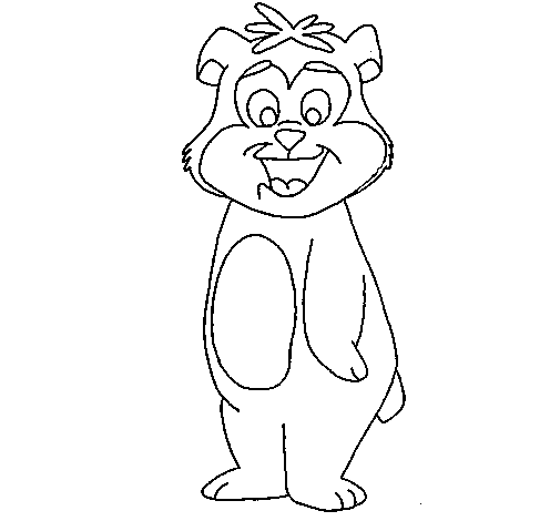 Desenho de Urso com franja para Colorir
