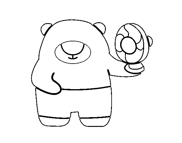 Desenho de Urso com ventilador para Colorir