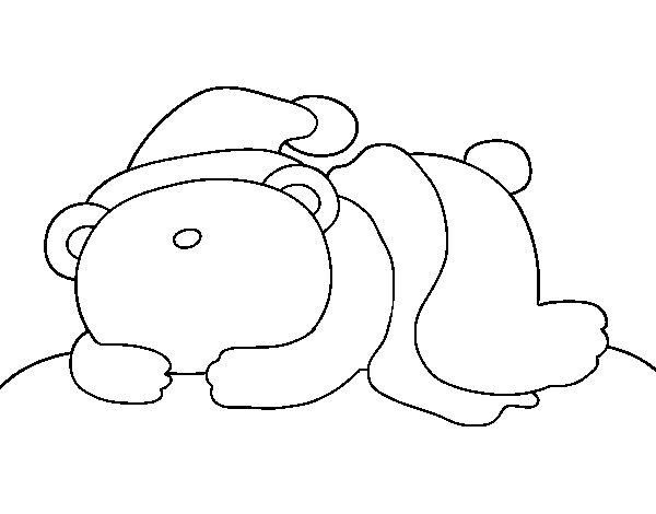 Desenho de Urso dormindo para Colorir