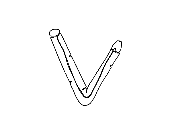 Desenho de V minúscula para Colorir
