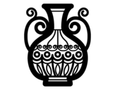 Desenho de Vaso decorado para colorear